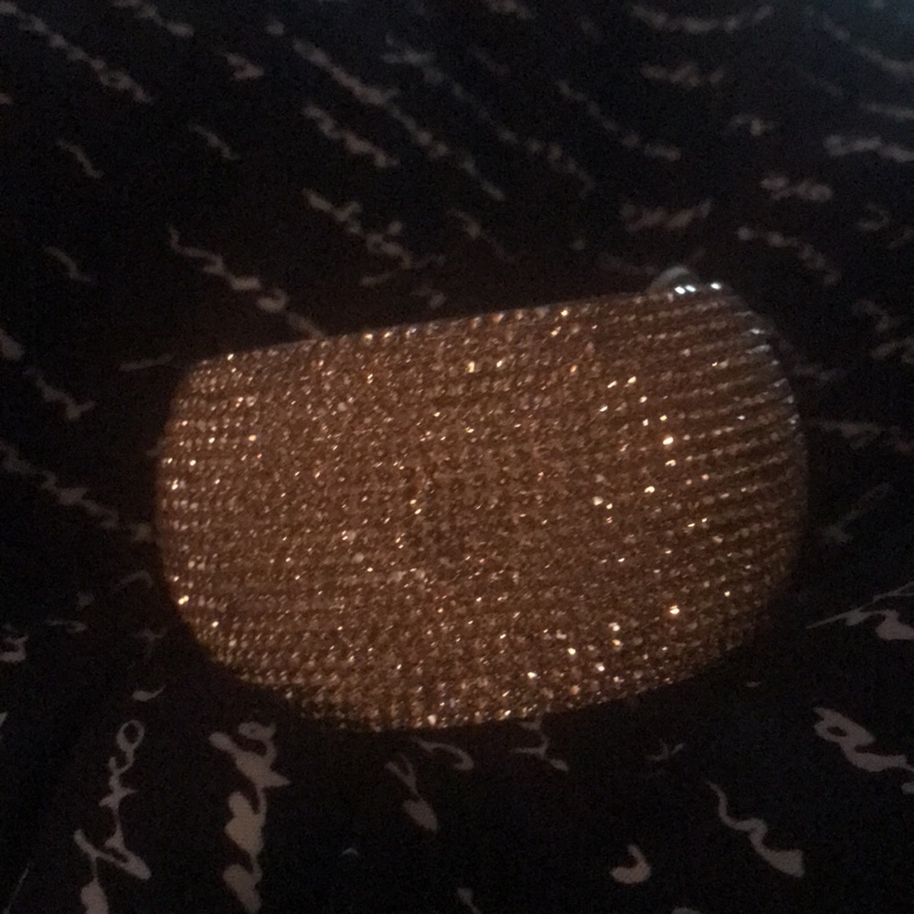 20 Row Gold Rhinestone Bangle Bracelet - Picture 2 of 5